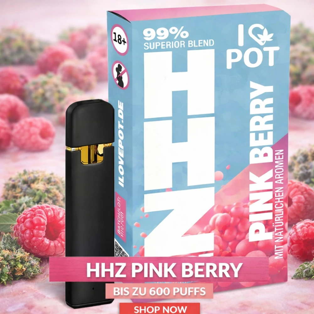 HHZ Vape, 99% Superior Blend, 1ml Pink Berry